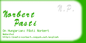 norbert pasti business card
